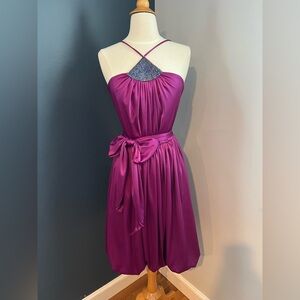 Vintage Early 1960s Fuchsia Halter Cocktail ILGWU Union Made